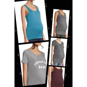Time and Tru Lot of 5 Small maternity shirts Tank top graphic tee sleeveless NWT